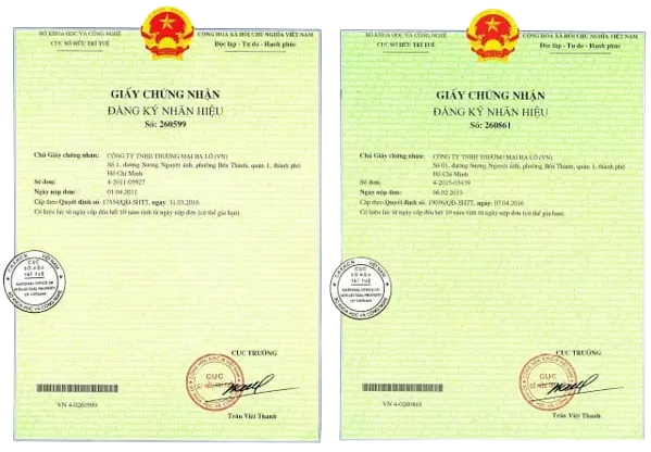 giấy chứng nhận đăng ký nhãn hiệu