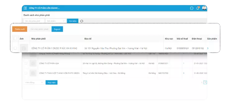 Tính Năng Quản Lý Nhà Phân Phối, Điểm Bán