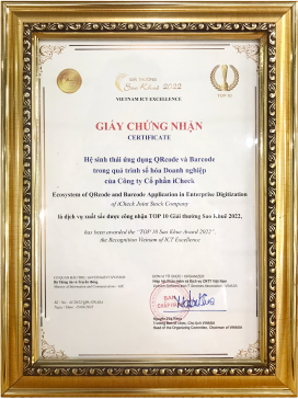 Công ty Cổ phần iCheck đạt giải thưởng Top 10 Sao Khuê 2022 Lĩnh vực: Các dịch vụ CNTT