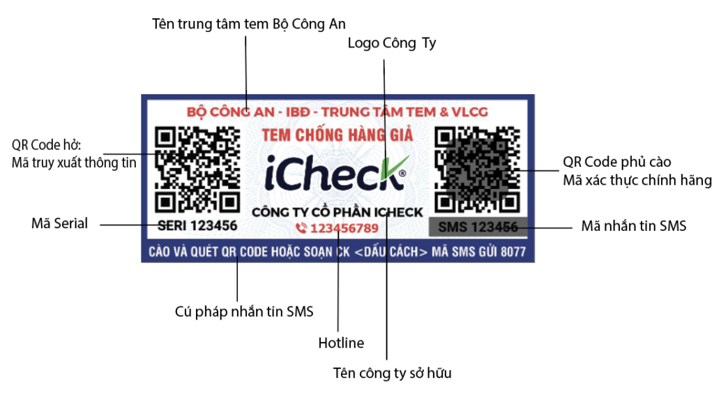 cấu tạo tem chống hàng giả bộ công an